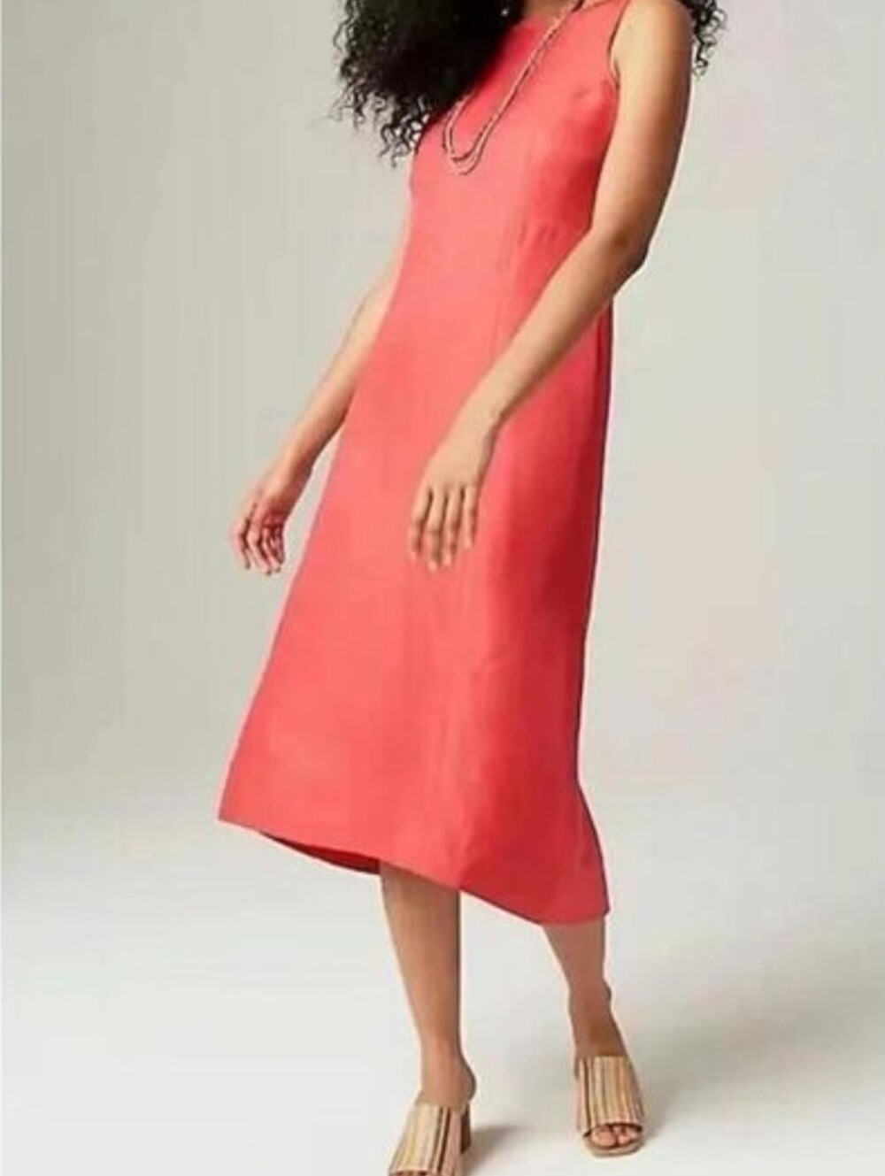 J.Jill NWT Elliptical Hem Linen Blend Sleeveless Shift Dress Size Medium NWT